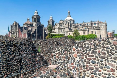 Templo Mayor archaeological Aztec city of Tenochtitlan
