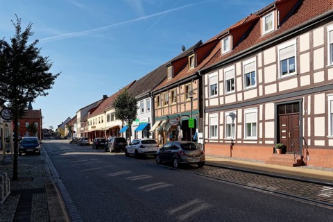 Half-timbered houses in Muehlenstrasse in Seehausen