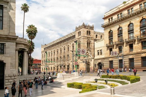 Palacio de Correos de Mexico Post Office building left