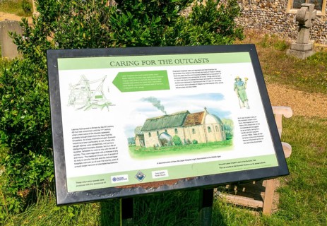 Caring for Outcasts information sign