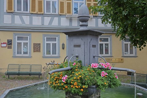Fountain and Sebastian Kneipp House