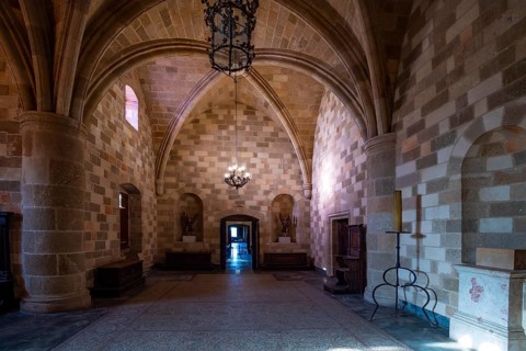 Interior with mosaic floor
