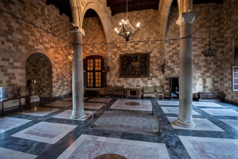 Interior with mosaic floor