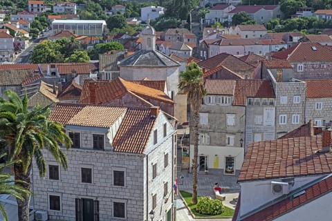 View over the Old Town Korula on the island Korula in the Adriatic Sea