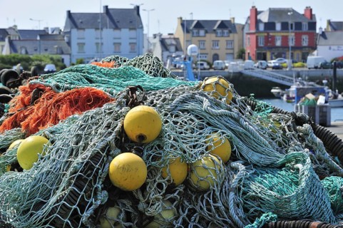 Fishing nets on the quay at Guilvinec harbour