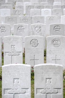 British graves at the Lijssenthoek Military Cemetery
