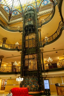 Art Nouveau interior elevator lift structure