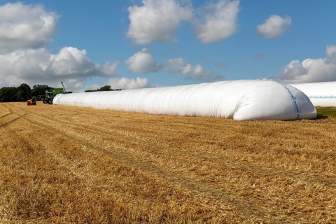 HYTIBAG grain silo bags in cereal field