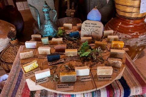 Soap made from olive oil in a shop for sale
