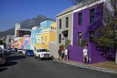 Colourful house facades in De Waal Street
