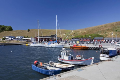 Fishing boats in the harbour of the fishing village Kaseberga