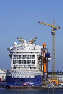 Construction of the Celebrity APEX cruise ship at the Chantiers de l'Atlantique