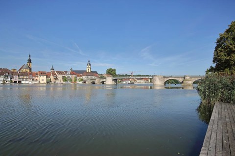View of townscape with Main riverbank