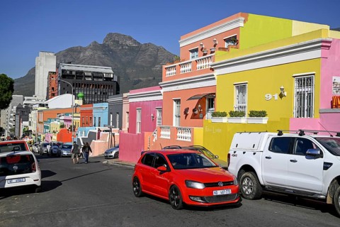 Colourful house facades in De Waal Street