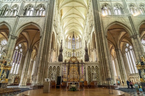 Interior of Notre Dame d'Amiens Cathedral