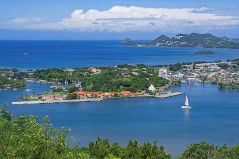 View over the bay and sheltered harbour