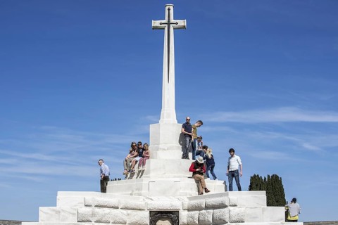 Cross of Sacrifice at the Tyne Cot Cemetery