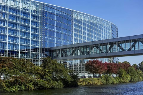 Passageway over the Ill river to the European Parliament