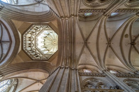 Dome and ceiling of Notre-Dame de Coutances Cathedral