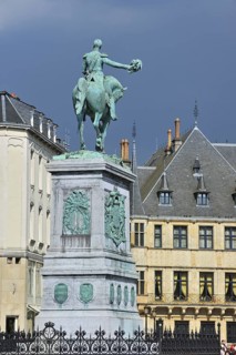 Equestrian statue of Grand Duke William II at the Place Guillame in Luxembourg