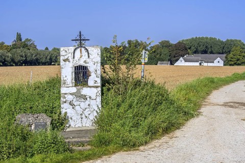 Chapel and commemorative plaque remembering the Battle of Ramillies