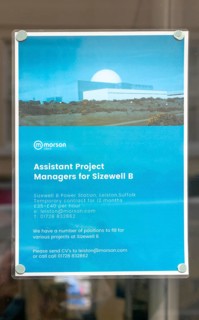 Employment advertising poster for Assistant Project Managers for Sizewell B nuclear power station