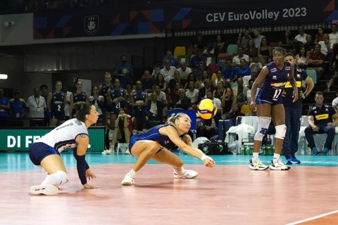 Elena PIETRINI Italy fends offVolleyball