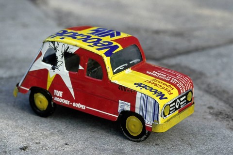 African toy car made from recycled aerosol cans