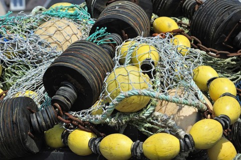 Fishing nets on the quay at Guilvinec harbour