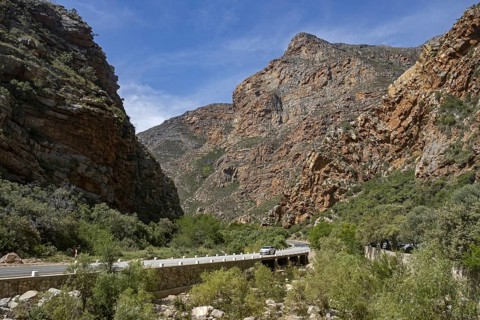 Swartberg Pass on the R328 running over the Swartberg mountain range between Oudtshoorn and Prince Albert