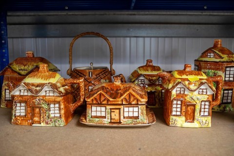 Kensington vintage antique china cottages on display at auction