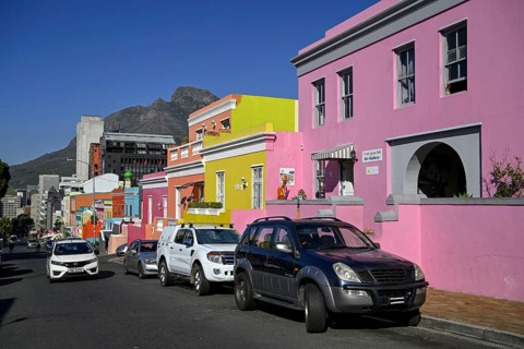 Colourful house facades in De Waal Street