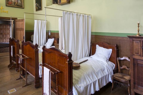 Sick beds at infirmary of the nuns in the Hopital Notre-Dame a la Rose