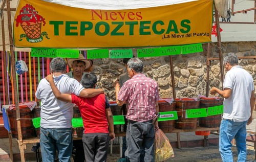 Nieves Tepoztecas market ice cream stall