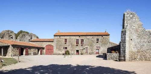 Inner court and sleeping quarters at the medieval Chateau de Tiffauges