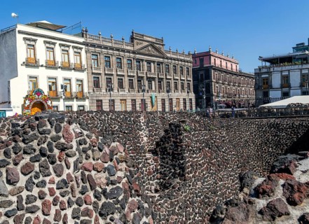 Templo Mayor archaeological site of Aztec capital city of Tenochtitlan