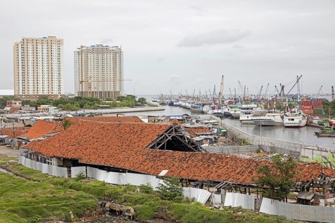 Skyscrapers and view over Sunda Kelapa