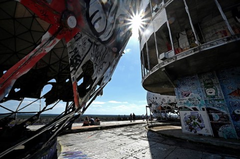 Former US wiretap buildings on Teufelsberg in Grunewald Berlin
