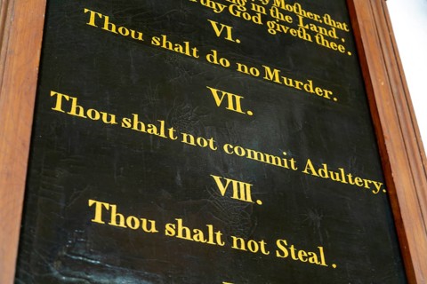Ten Commandments inside church of Saint James