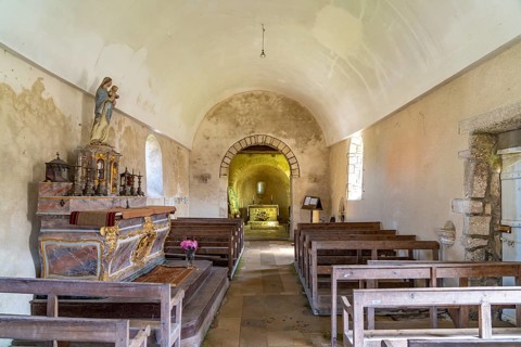 Interior of the Chapelle Notre-Dame-de-Bon-Secours in Gatteville-le-Phare