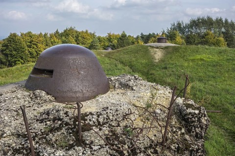 Armoured observation and gun turrets of the First World War One Fort de Douaumont