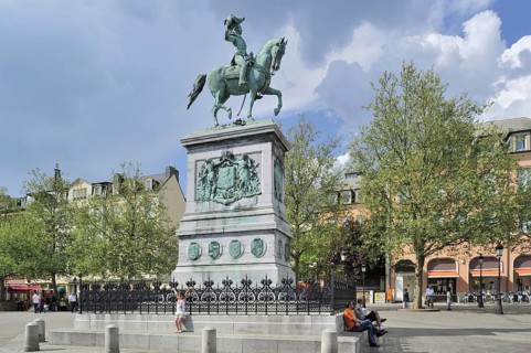 Equestrian statue of Grand Duke William II at the Place Guillame in Luxembourg