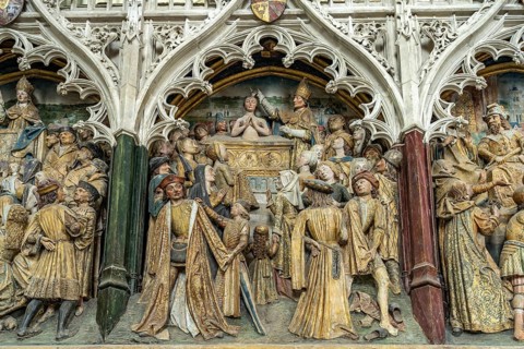 Wood carving in Notre Dame d'Amiens Cathedral