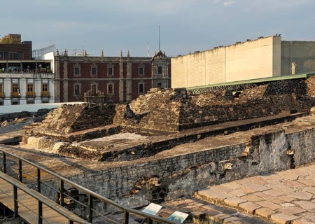 Templo Mayor archaeological site of Aztec capital city of Tenochtitlan