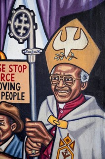 Artwork by artist Sipho Ndlovu on the history of South Africa