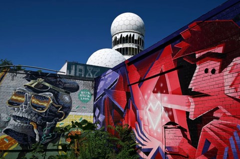 Former US wiretap buildings on Teufelsberg in Grunewald Berlin