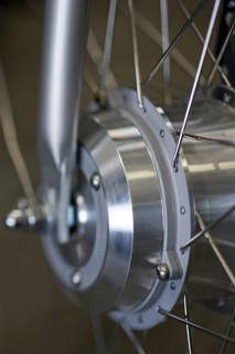 Close up of hub and spokes