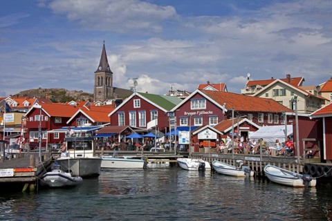 Boats in the harbour of the fishing village Fjaellbacka