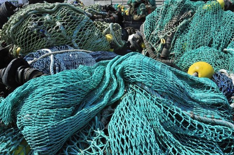 Fishing nets on the quay at Guilvinec harbour