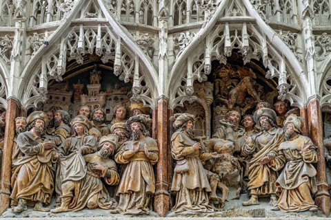 Wood carving in Notre Dame d'Amiens Cathedral